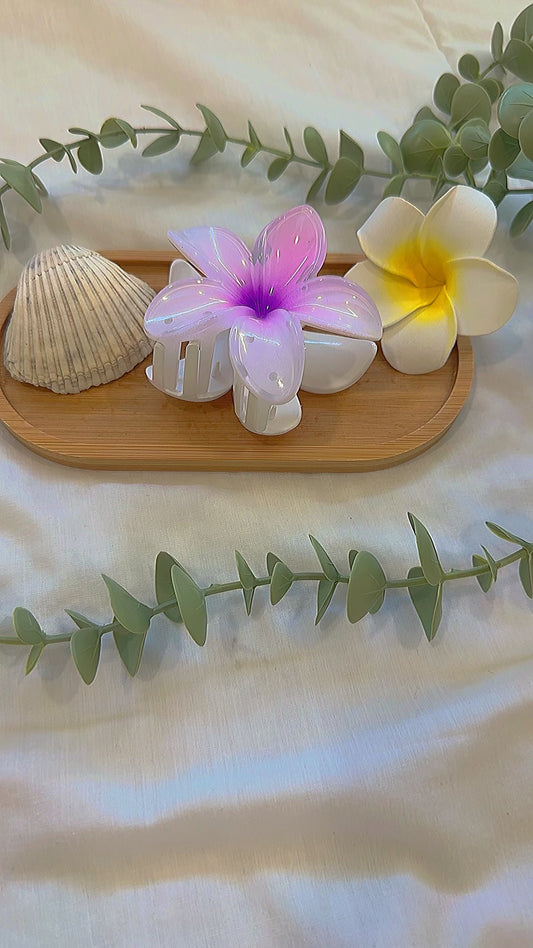 purple flower claw clip